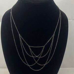 Hand Crafted Gunmetal Multi-Layer Necklace
